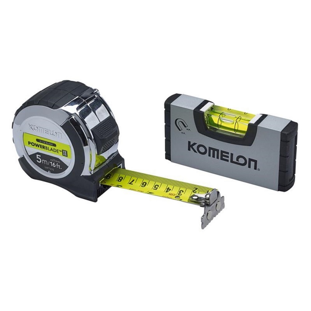 KOMELON 5M 16FT TAPE WITH MINI LEVEL