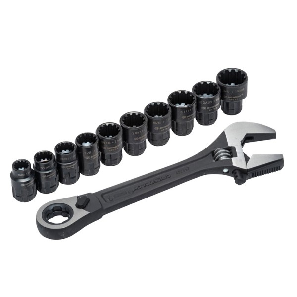 CRESCENT 11 PCE ADJ WRENCH & SPLINE SOCKET SE