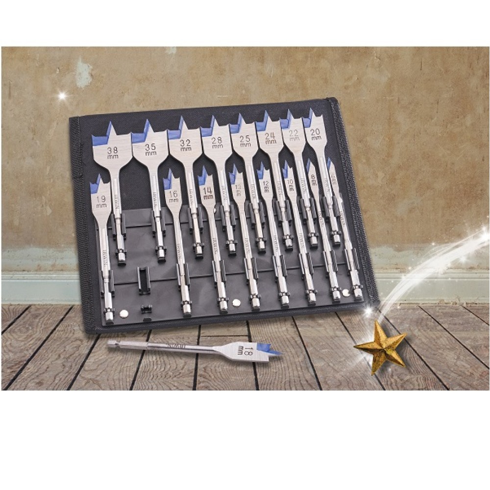 IRWIN 17 PIECE BLUE GROOVE FLAT BIT SET