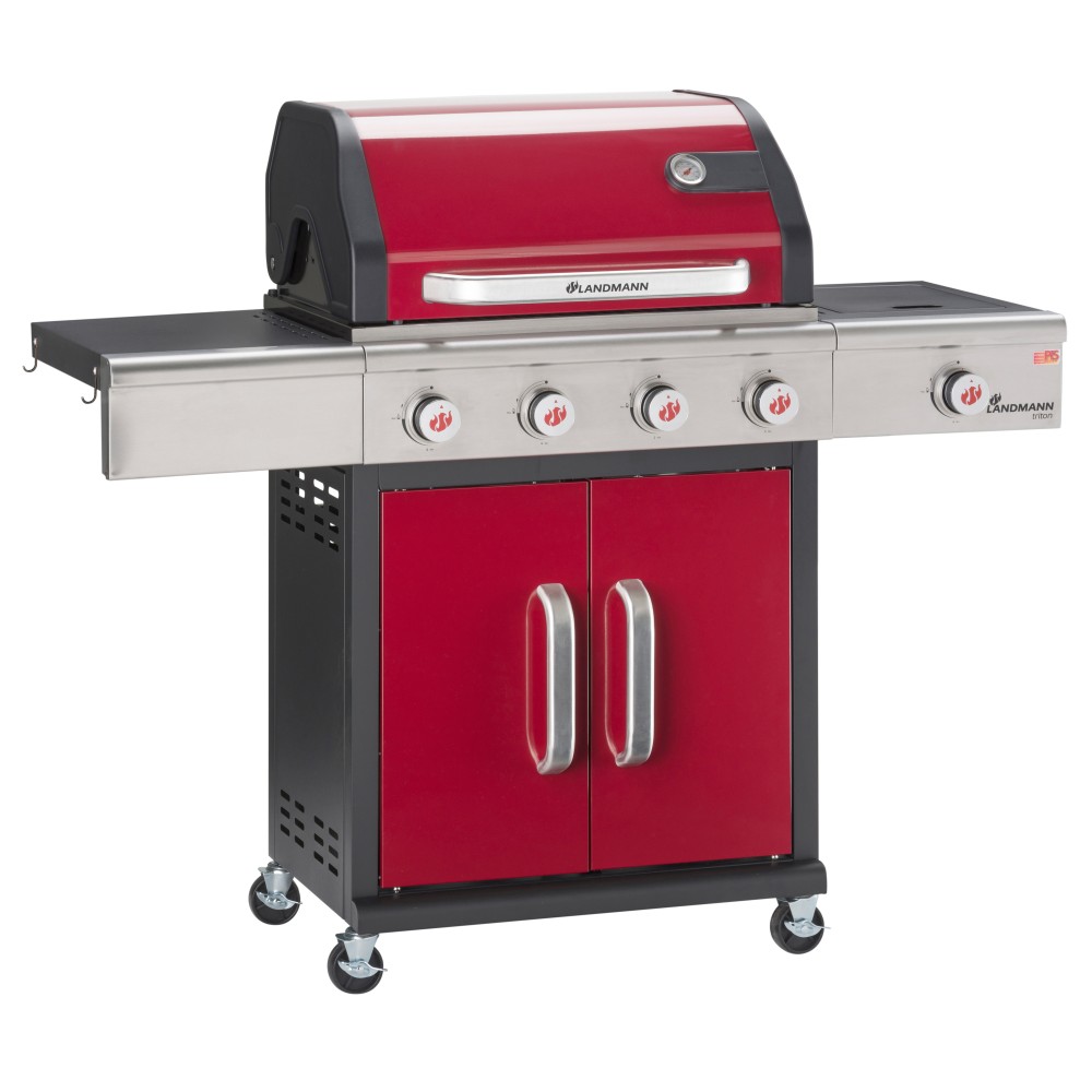 LANDMANN TRITON 4 BURNER GAS BBQ RED