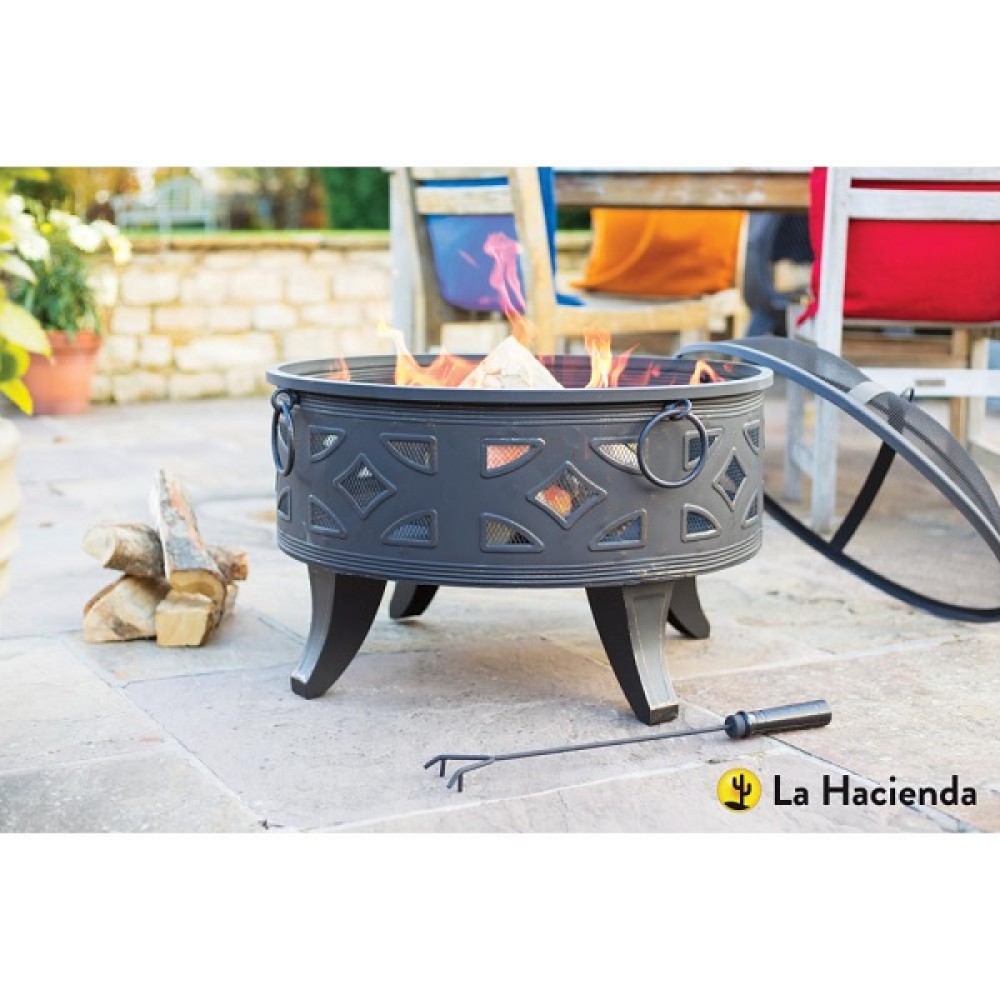 DIAMOND DEEP BOWL FIREPIT WITH GRILL