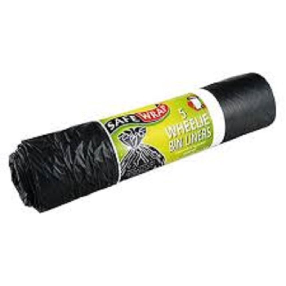 BLACK WHEELIE BIN LINERS 46x54 5PK