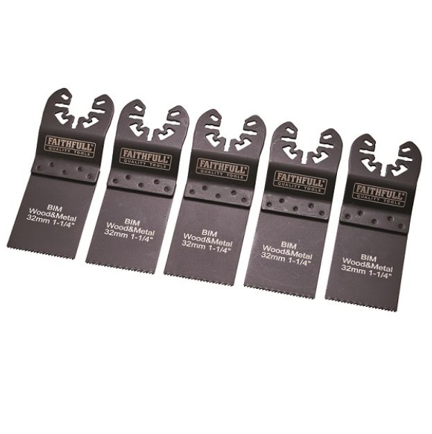 Picture of FAITHFULL 5 FLUSH CUT MULTI-TOOL BLADES 32MM