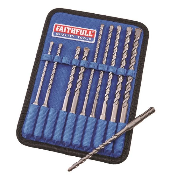 Picture of FAITHFULL 10 PIECE SDS DRILL BIT SET