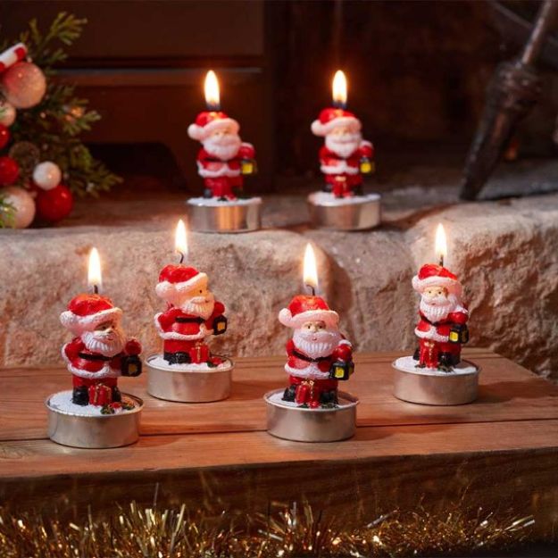 Picture of SANTA TEALIGHT CANDLES - SET OF 6