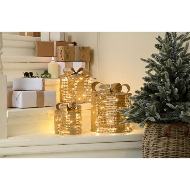 Picture of LED SET OF 3 PARCELS - CHAMPAGNE GOLD