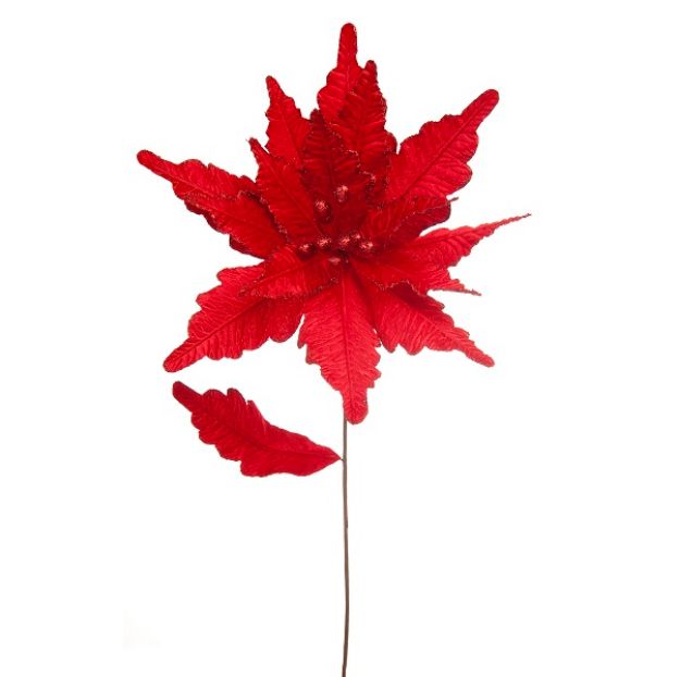 Picture of RED VELVET POINSETTIA STEM - 68CM