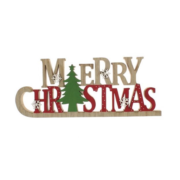 Picture of MERRY CHRISTMAS TREE SIGN  35CM