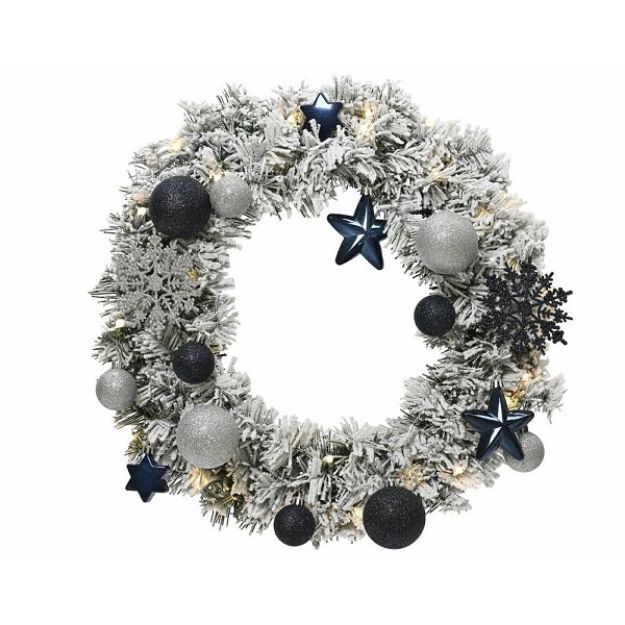 Picture of SNOWY IMPERIAL WREATH - 50CM